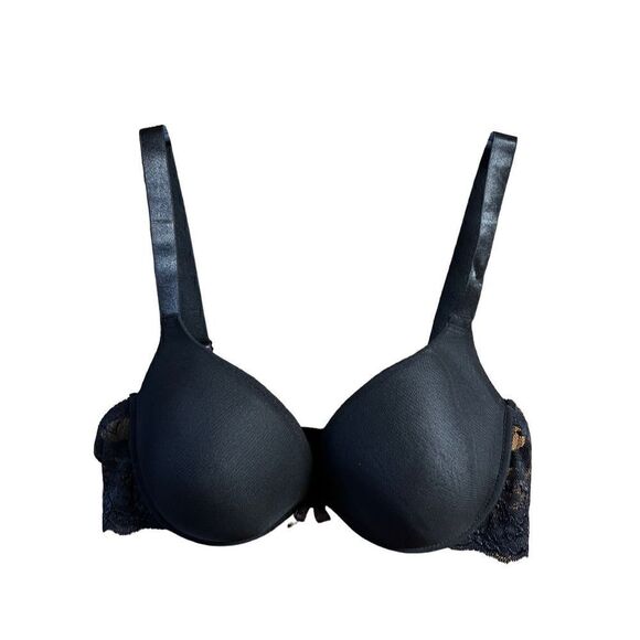 Black Fuchsia By Secret Lace Bra Sz 40c Black - Picture 1 of 6